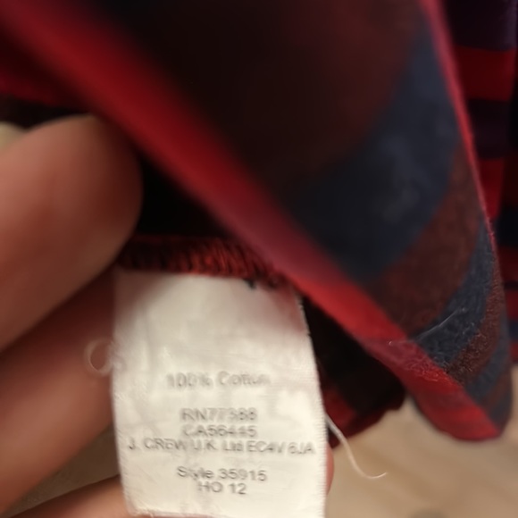 J Crew Plaid Red Button Down Cotton Shirt size 2 - Picture 7 of 8